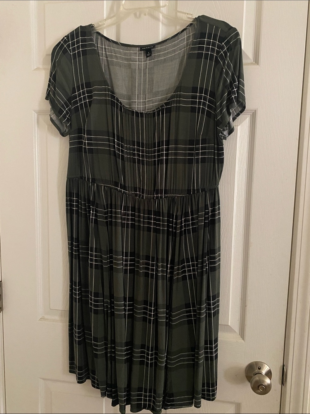 torrid Olive Green Plaid Midi Dress